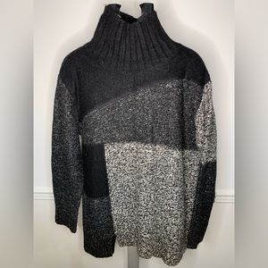 Oversized black multi patterned sweater